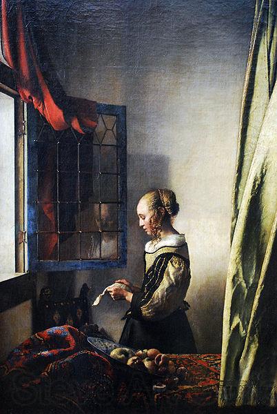 Johannes Vermeer Girl reading a letter by an open window Norge oil painting art